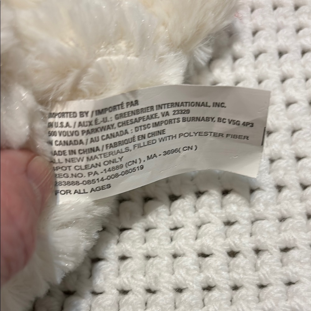 Valentine Teddy Bear White with Red Heart Fuzzy Friends - Picture 7 of 8